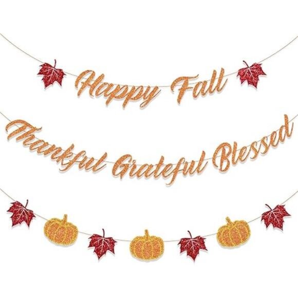 Fall Decorations Home Thanksgiving decor - Happy Fall and Blessed Grateful - Picture 5 of 5